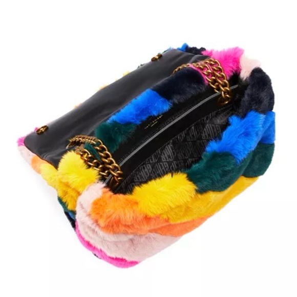 Kurt Geiger London Kensington Rainbow Faux Fur Shoulder Bag - Picture 3 of 8